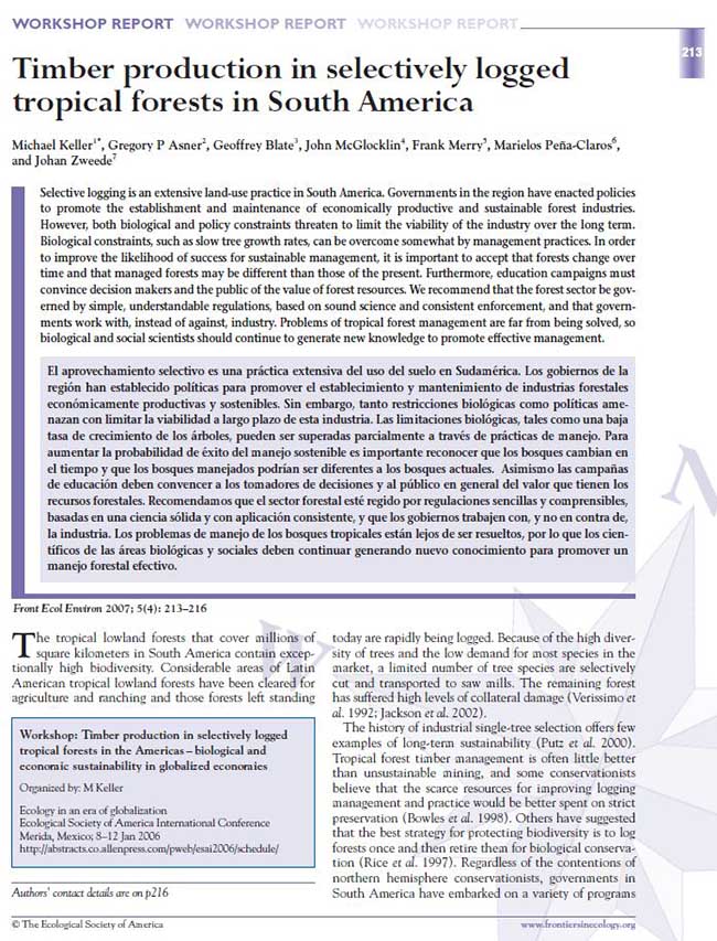 Keller et al Frontiers in Ecology from 2007